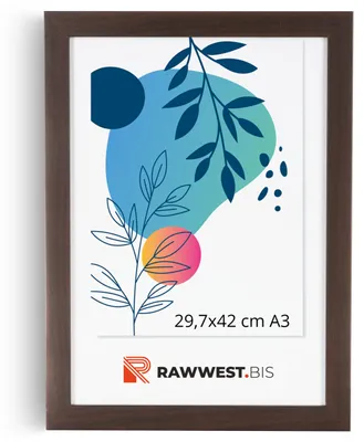 Produktbild von RAWWEST.BIS Holz Bilderrahmen 29,7x42 cm Plexiglas Poster Foto Wandrahmen Braun