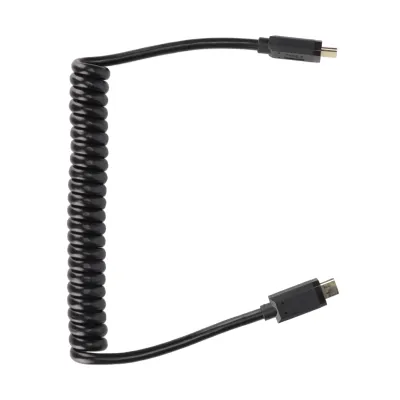 Obrázok produktu pre Kábel USB C USB C na USB C 14K 60hz 3A Rýchle nabíjanie 10Gbps 1,2 m Napájací kábel USB C so špirálovým pružinovým dizajnom (samec rovný do samca rovného konektora )