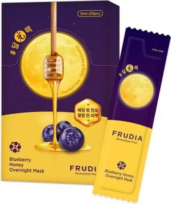 Produktbild von Frudia, aus Obst, Blaubeere und Honig, feuchtigkeitsspendende Nachtcrememaske, fü r Gesicht, 5 ml