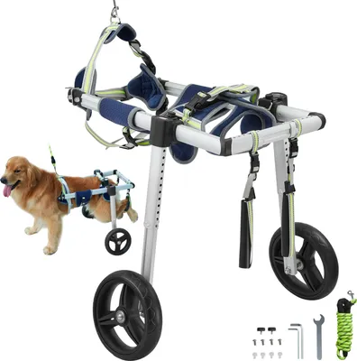Obrázok produktu pre VEVOR invalidný vozík pre psov na zadné nohy, invalidný vozík pre domácich miláčikov, nastaviteľný, podporuje hojenie, vozík pre zranených, postihnutých, ochrnutých domácich miláčikov alebo miláčikov so slabými zadnými nohami (M)