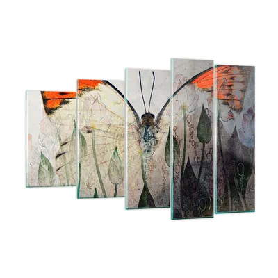 Produktbild von Bilder auf glas - Schmetterling Abstraktion - 150x100cm - Glasbilder - Wandbilder - Kunstdruck - zum Aufhängen bereit - Wanddekoration aus Glas - Glas Bilder - Wandbild auf Glas - GEG150x100-4081