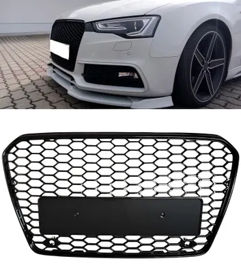 Kühlergrill Waben Gitter PDC SCHWARZ GLANZ für Audi A5 8T Facelift 2012-2016 – Produktansicht