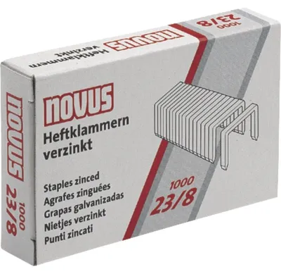 Produktbild von NOVUS Heftklammern 23/8, Kapazität 50 Blatt, Schenkellänge 8 mm, 1000er