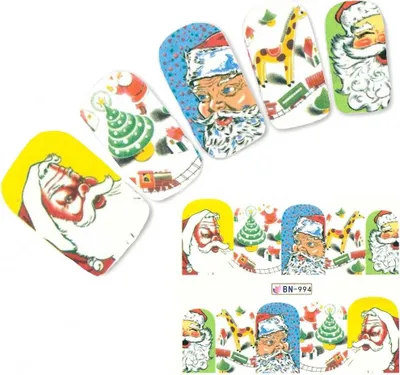 Produktbild von Tattoo Nail Art Nikolaus Weihnachten Santa Aufkleber Nagel Sticker