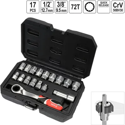 Produktbild von Yato 17El 3/8"/1/2" Keilwellenschlüsselsatz