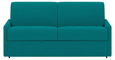 Produktbild von Schlafsofa 3-Sitzer - Liegefläche: 140 cm - Matratzenhöhe: 22 cm mit Memory Schaum - Stoff - Türkis - CALIFE