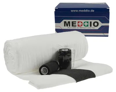 Mullwatterolle 40cm x 5m + 12 Haftbandagen 10cm schwarz