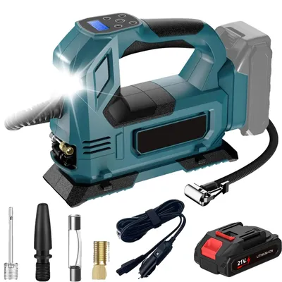 Image de Compresseur d'air sans fil, alimentation électrique, gonflage rapide, batterie 1