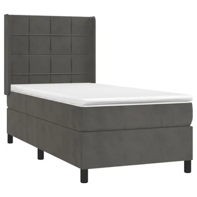 Immagine prodotto di vidaXL Letto a molle con materasso grigio scuro 90x190 cm in velluto