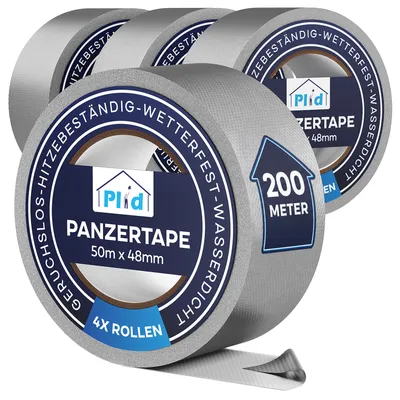 Produktbild von Plid Gewebeband Silber 50mm x 50 m Panzertape Panzerband Gaffa Gewebeband Duct Tape