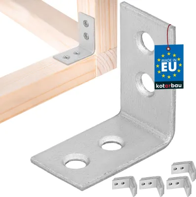 Produktbild von KOTARBAU® 50er Set Winkelverbinder Schwerlastwinkel 30 x 30 x 17 mm verzinkter Stahl Winkel Stahlwinkel Stabil Langlebig Balkenverbinder Silber
