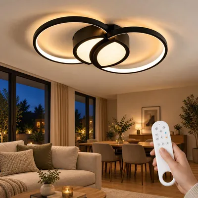 LED-Deckenleuchte Doppelring 54 cm, 35 W, 3150 Lm, dimmbar 3000–6500 K