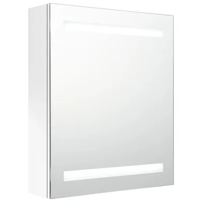 Obrázok produktu pre vidaXL LED kúpeľňová zrkadlová skrinka lesklá biela 50x14x60 cm