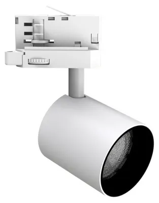Image de Spot LED sur Rail Blanc Triphasé 24W 36° TRIAC Dimmable - Blanc Neutre 4000K - 5500K