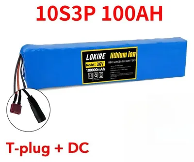 Obrázek produktu pro 36V 100Ah lithium-iontová baterie pro elektrické koloběžky – bateriový modul 10S3P 18650 – výkon 1000 W – s BMS – pro elektrické koloběžky a elektrokola – konektor T-DC