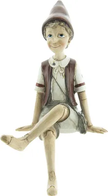 Produktbild von Clayre & Eef Figur Pinocchio 23 cm Beige Rot Kunststoff