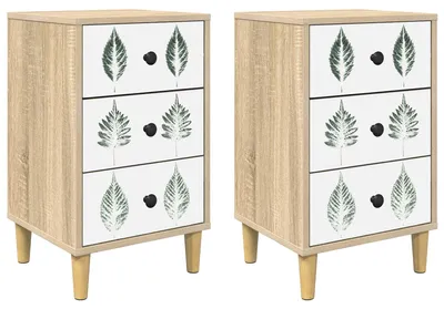 Obrázok produktu pre Nočný stolík HANAU 2 ks Dub sonoma 36 x 33 x 60 cm