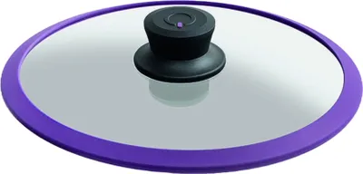Produktbild von Squality, Glasdeckel mit Silikonring, 24cm, Anti-Schock, VIOLETT