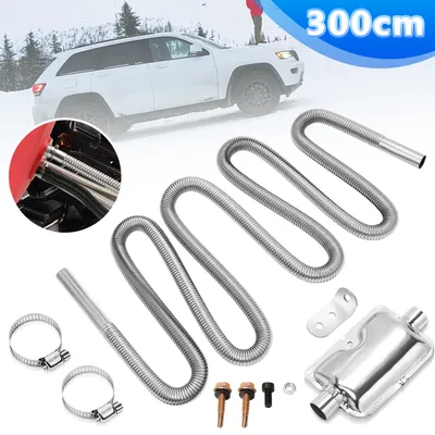 Immagine prodotto di Clanmacy 300cm tubo di scarico in acciaio inox per riscaldatore di parcheggio diesel con due morsetti in acciaio inox - Tubo di scarico flessibile φ25mm