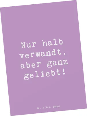 Produktbild von Mr. & Mrs. Panda Ansichtskarte Spruch Halbbruder Liebe - Lavendeltraum - Geschenk, Zusammenhalt, Geschwister, Verwandte, Postkarte, Grußkarte, bildkarte, Familie