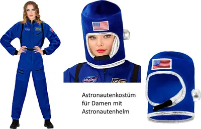 Produktbild von Astronauten Kostüm für Damen - Raumfahrer Kosmonaut mit Astronautenhelm XL - 46/48