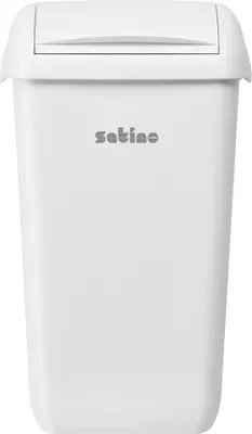 Produktbild von Satino by WEPA Abfalleimer - wahlweise frei stehend oder zur Wandmontage - aus weißem Kunststoff (23 Liter Kapazität - klein)
