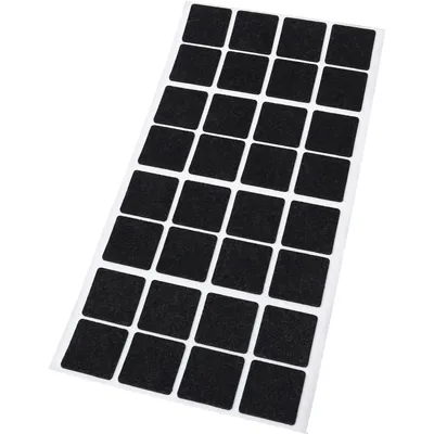 Produktbild von Adsamm® | 32 x Filzgleiter | 25x25 mm | Schwarz | quadratisch | 1.5 mm dünne selbstklebende Filz-Möbelgleiter in