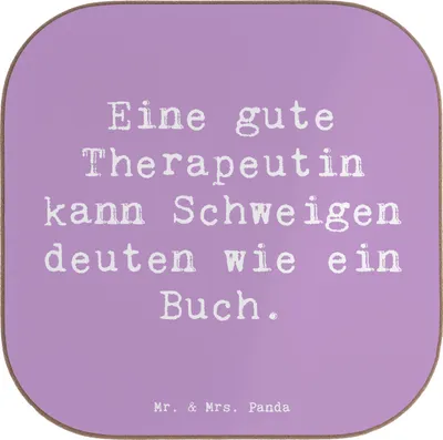 Produktbild von Mr. & Mrs. Panda Tassen Untersetzer Spruch Therapeutin Weisheit - Lavendeltraum - Geschenk, Glas, Berufsalltag, für Gläser, Psychotherapie, Berufsliebe, Anerkennung