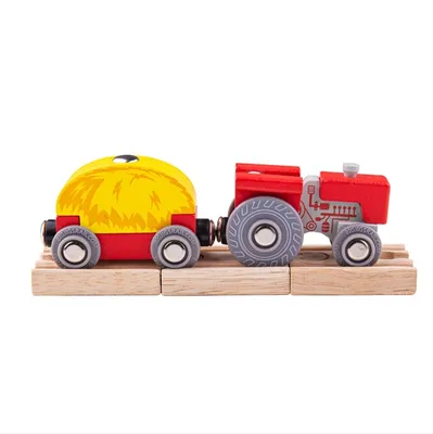 Image de Bigjigs Rail Tracteur rouge avec rouleau