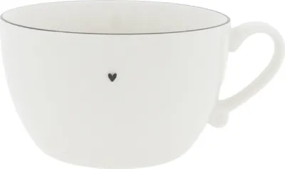 Produktbild von Suppentasse HEART weiß mit schwarzem Herz D. 15cm für 900ml Bastion Collections