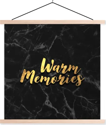Produktbild von MuchoWow® Textilposter Zitat - Gold - Marmor 40x40 cm mit holzfarbenen Rahmen - Posterleiste