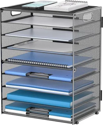 Produktbild von Famanu Briefablage 9-lagig Schwarz - Professioneller Büro-Organizer und Papiersortierer