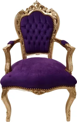Produktbild von Casa Padrino Barock Esszimmer Stuhl Lila / Gold - Antik Stil Möbel