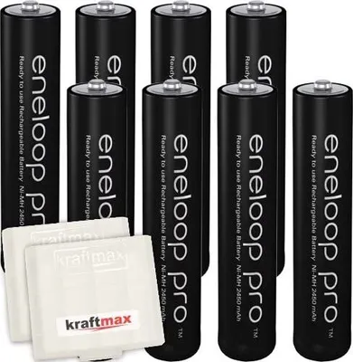 Produktbild von 8er-Pack Panasonic Eneloop PRO XX AAA / Micro Akkus - Neueste Generation - 950 mAh Hochleistungs Akku Batterien in Kraftmax Akkubox V5
