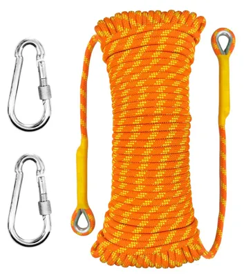 Produktbild von 30 Meter Statisches Klimmseil, 10 mm Durchmesser, mit 2 Stahlhaken, geeignet für Outdoor-Aktivitäten