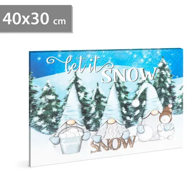 Immagine prodotto di Lampada LED decorativa - "Che nevichedi" - Alimentazione: 2 batterie AA, Dimensioni: 40 x 30 cm