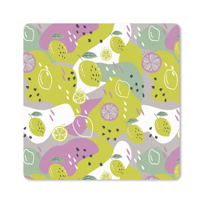 Produktbild von MuchoWow® Mauspad Mousepad Sommer - Zitronen - Flecken 20x20 cm - Mousepads - Maus Mat - Pad - Mausunterlage - Desk Mat - Bureauartikeln