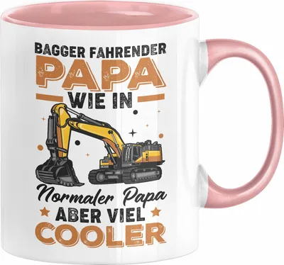 Produktbild von Baggerfahrer Papa Tasse Geschenk Baggerfahrender Papa Wie Ein Normaler Papa Aber Viel Cooler Geschenkidee Vatertag Baustelle (Rosa)