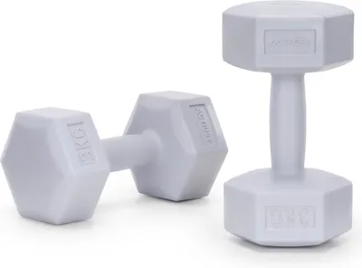 Produktbild von ACTIGET Hantel Set 2 x 3 kg für Krafttraining, Fitness, Workout, Gewichte, 2er-Set - Grau