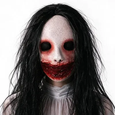 Productafbeelding van Halloween horrormasker met haar voor volwassenen