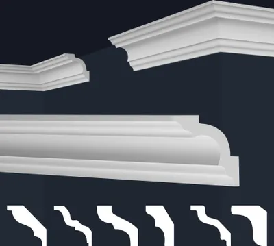 Produktbild von MARBET DESIGN Stuckleisten XPS Styropor weiß - Deckenleisten Deckenstuck Leisten E-Leisten - (2 Meter / 1 Leiste E-14)