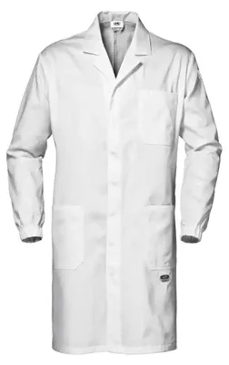 Productafbeelding van Sir Safety werkkleding jas van katoentwill met metalendecteerbare knopen, wit, maat 3XL, WIT