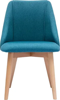Produktbild von Miliboo - Stühle aus entenblauem Stoff mit Samteffekt und massivem Buchenholz (2er-Set) HIGGINS