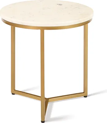 Obrázek produktu pro Stolek Stozy Ø 40 cm Rumi Marble White