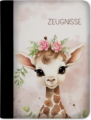 Produktbild von Kinder Zeugnismappe, Zeugnis Ordner A4, Giraffe Blume
