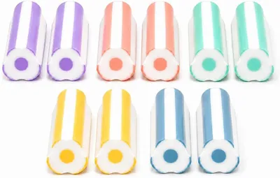 Produktbild von Radiergummi, Set mit 10, staubfreie Radierstifte und Knetradiergummi, 5 Farben, für Schule