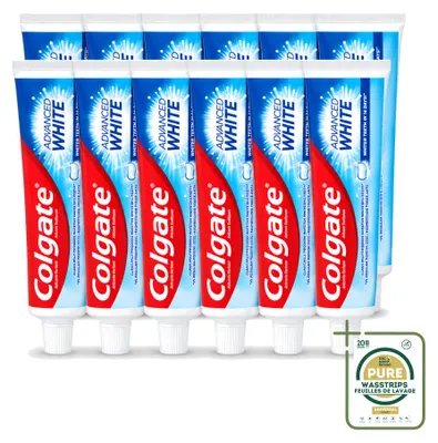 Produktbild von 12 x Colgate Advanced White Zahncreme - 100 ml - Vorratspackung - 12 Stücke
