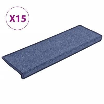 Produktbild von vidaXL Stufenmatten 15 Stk. 65x21x4 cm Blau Rechteckiger Rand