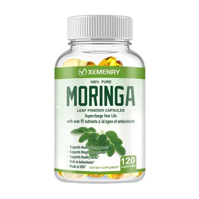 Produktbild von Moringa 1000 mg (120 Kapseln) Nahrungsergänzungsmittel, Immunsystem, Gewicht, Stoffwechsel, Haut, Haare