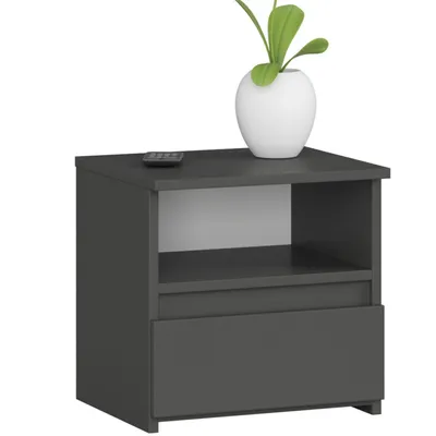 Produktbild von Nachttisch 40 cm Schublade Nachtkommode Schlafzimmer Schrank Nachtkästchen B40xH40xT35cm, Grau
